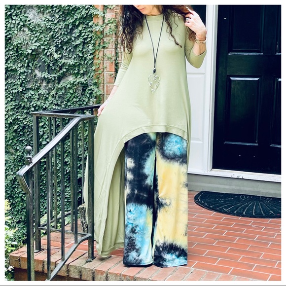 Boho Chic Tie Dye high waist Palazzo pants - Picture 5 of 5